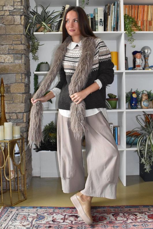 Fair Isle Knit Chocolate